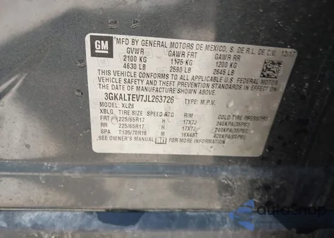 2018 GMC Terrain Sle z USA, uszkodzony, nr VIN 3GKALTEV7JL263726